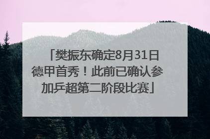樊振东确定8月31日德甲首秀！此前已确认参加乒超第二阶段比赛